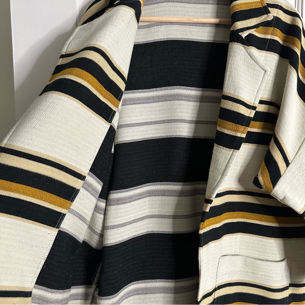 Anthropologie THE ODELLS Striped Cocoon Jacket Coatigan Oversized Size Small - Picture 10 of 15